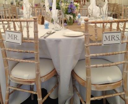 Wedding chairs Bournemouth, Dorset, Hants and Wilts