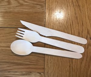 Birch wood cutlery Southern Furniture Hire